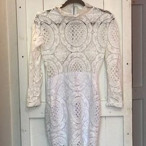 Cute lace semi formal dress